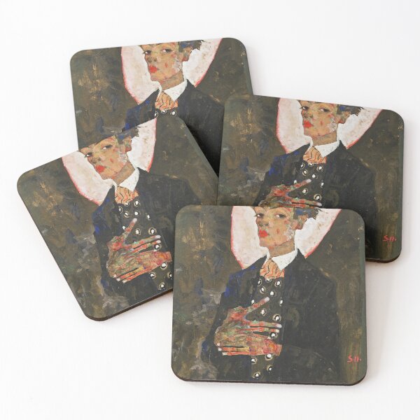 Item preview, Egon Schiele: Self-Portrait with Peacock Waistcoat, Standing designed and sold by Erlin Rudho.