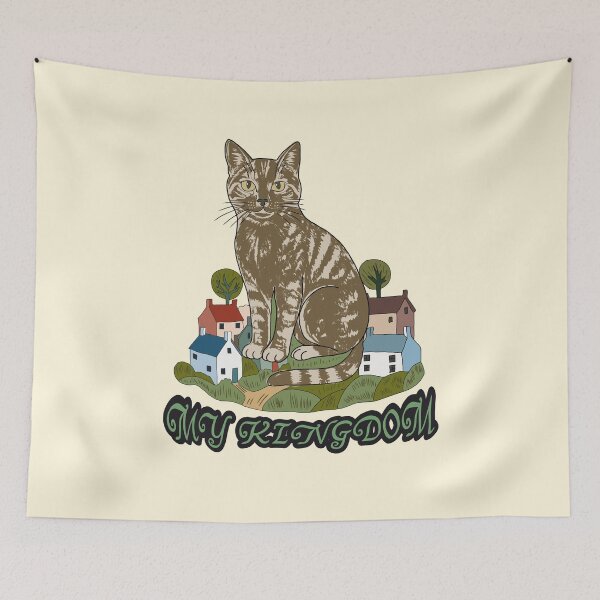 Item preview, Giant Tabby Cat in Tiny Summer Village designed and sold by LeshanArt.