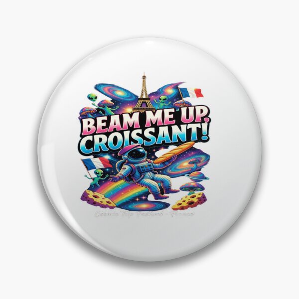 Item preview, Beam Me Up Croissant Funny France Space T-Shirt designed and sold by Sushikidsntod.