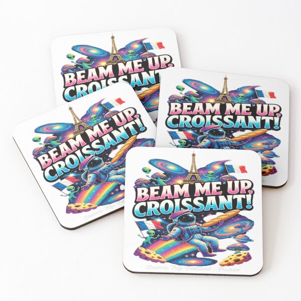 Item preview, Beam Me Up Croissant Funny France Space T-Shirt designed and sold by Sushikidsntod.