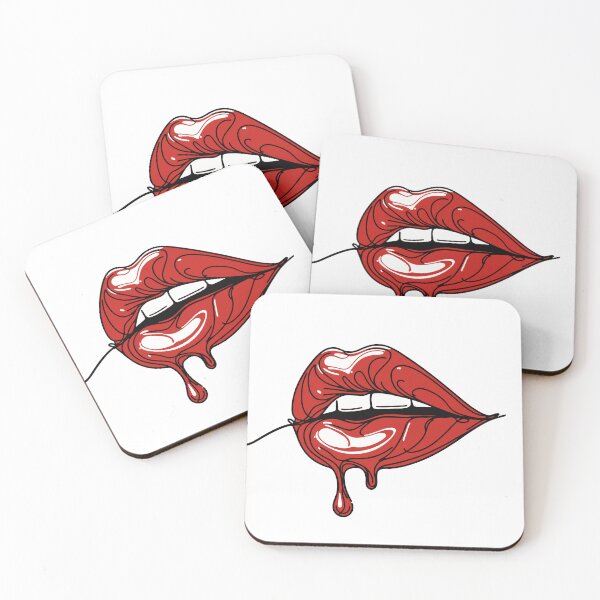 Item preview, Crimson Drip - Red Lips Line Art designed and sold by artificia-off.