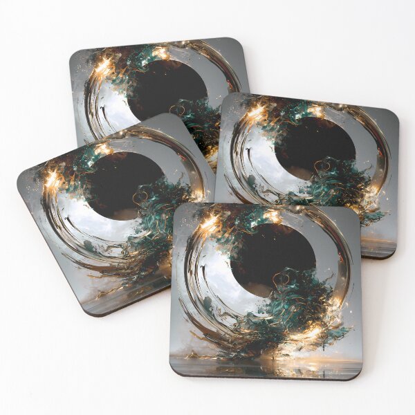 Item preview, Black and gold circle abstraction designed and sold by CosmicGlyph.