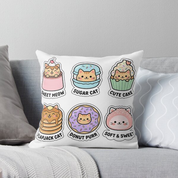 Item preview, Kawaii Cat-Sert Sticker Pack - Cute Cat & Dessert Puns designed and sold by SimpleP.