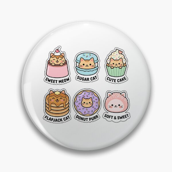 Item preview, Kawaii Cat-Sert Sticker Pack - Cute Cat & Dessert Puns designed and sold by SimpleP.