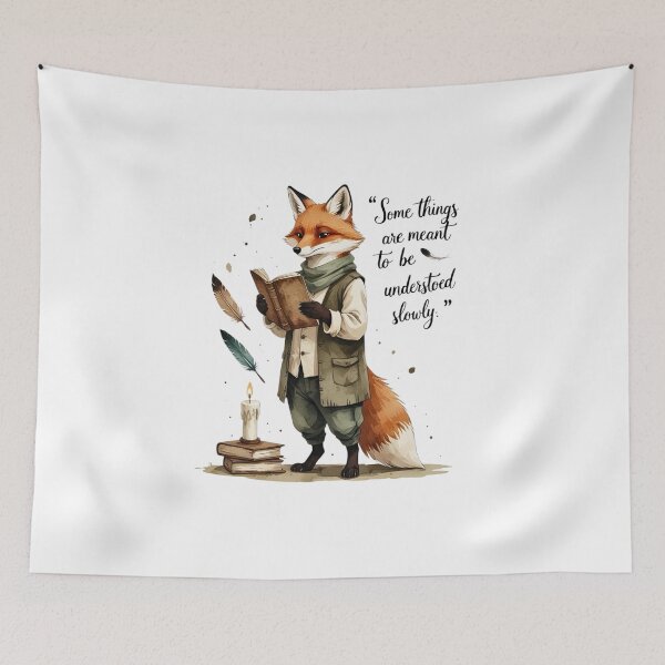 Item preview, Understood Slowly Vintage Fox Dark Academia Bookish Gift designed and sold by AQUILAKREO.