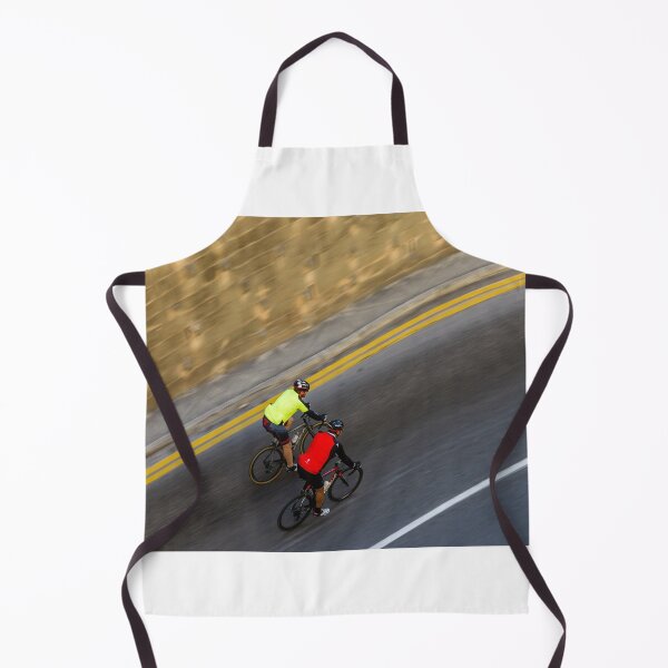 Item preview, Two Road Cyclists Riding Together Along Curved Urban Street in Motion designed and sold by Nmallia.