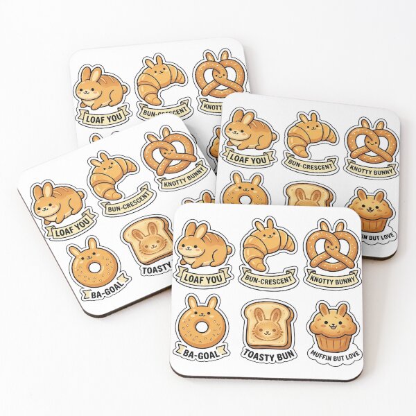 Item preview, Kawaii Bunny-Bakery Sticker Pack - Cute Rabbit & Bread Puns designed and sold by SimpleP.