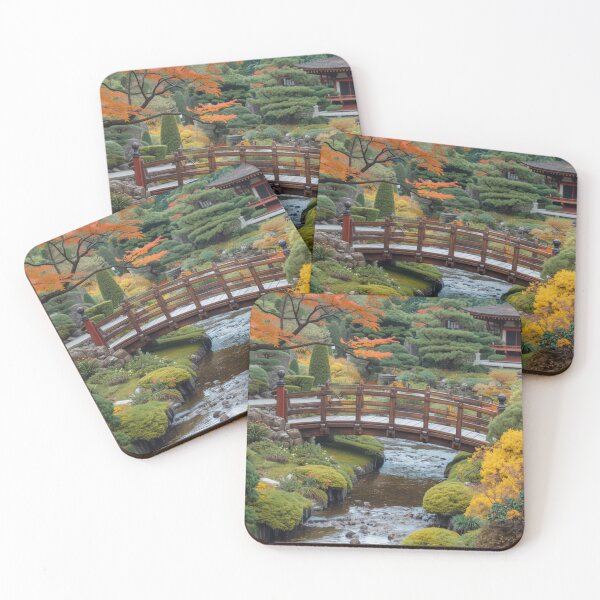 Item preview,  Serene Japanese Garden Bridge Wall Art – Autumn Zen Landscape Print designed and sold by photoart1854.