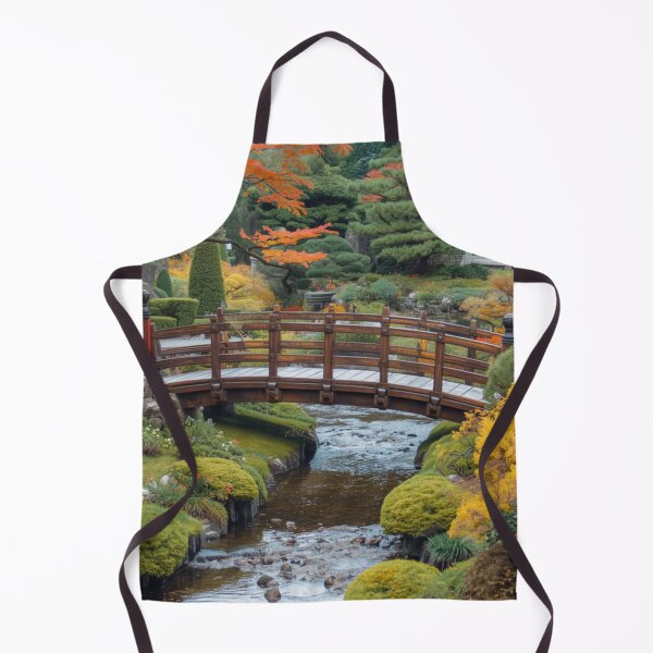 Item preview, Serene Japanese Garden Bridge Wall Art – Autumn Zen Landscape Print designed and sold by photoart1854.