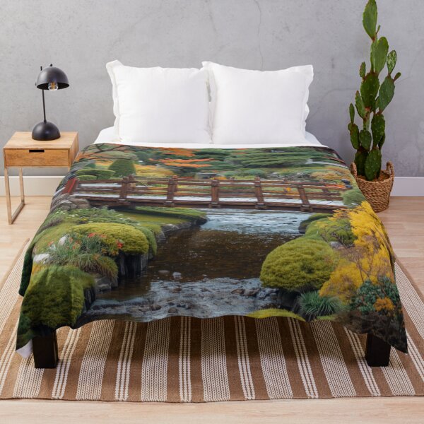 Item preview,  Serene Japanese Garden Bridge Wall Art – Autumn Zen Landscape Print designed and sold by photoart1854.