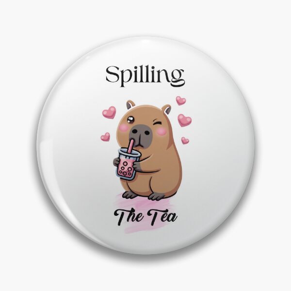 Item preview, Spilling The Tea Capybara Funny Logo designed and sold by logowannawear.