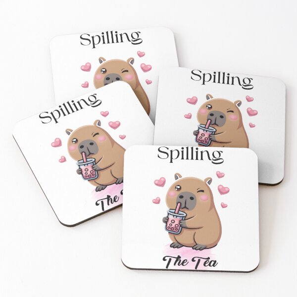 Item preview, Spilling The Tea Capybara Funny Logo designed and sold by logowannawear.