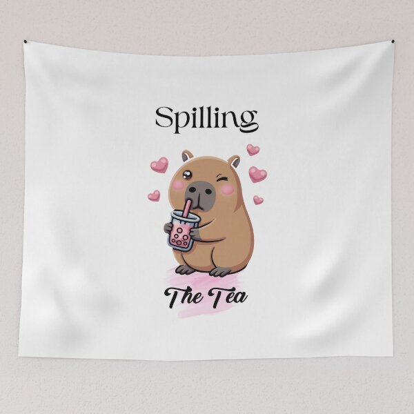 Item preview, Spilling The Tea Capybara Funny Logo designed and sold by logowannawear.