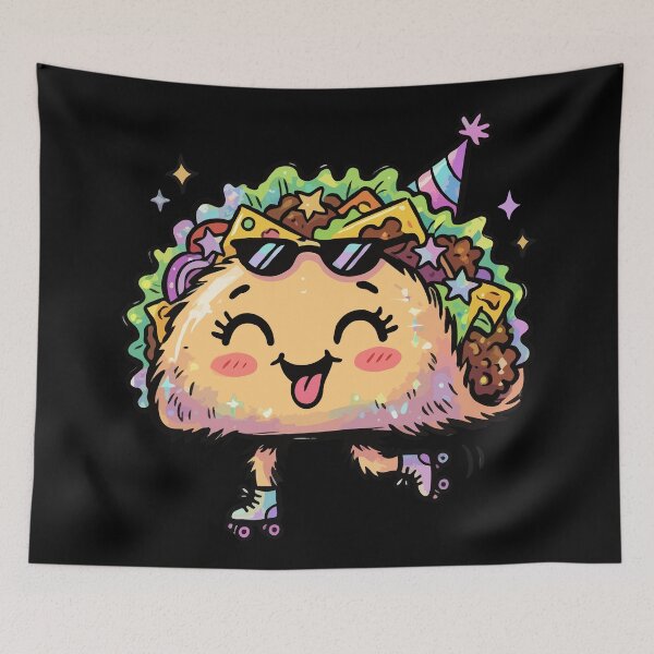 Item preview, Roller Skating Iridescent Party Taco designed and sold by Emegan Print Art.