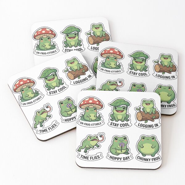 Item preview, Kawaii Frog-Forest Sticker Pack - Cute Frog & Mushroom Puns designed and sold by SimpleP.