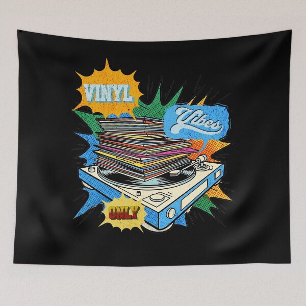 Item preview, Retro Comic Vinyl Record Turntable Music Vibes designed and sold by HoshisWorld2018.