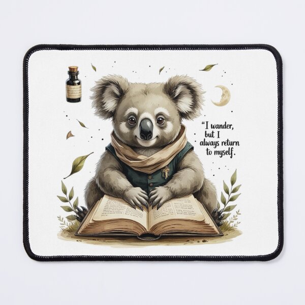 Item preview, I Wander But Always Return Vintage Koala Dark Academia Bookish designed and sold by AQUILAKREO.