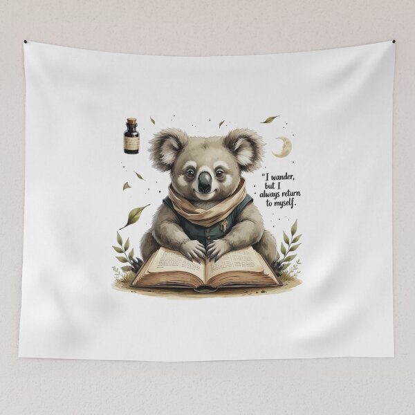 Item preview, I Wander But Always Return Vintage Koala Dark Academia Bookish designed and sold by AQUILAKREO.