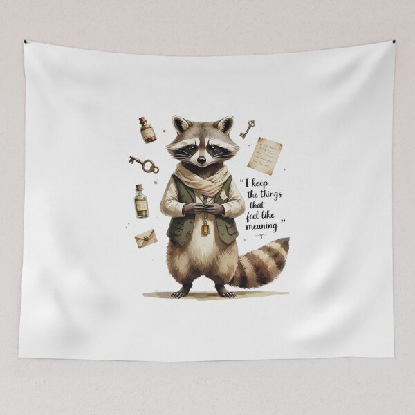Item preview, I Keep Things That Feel Like Meaning Vintage Raccoon Dark Academia designed and sold by AQUILAKREO.