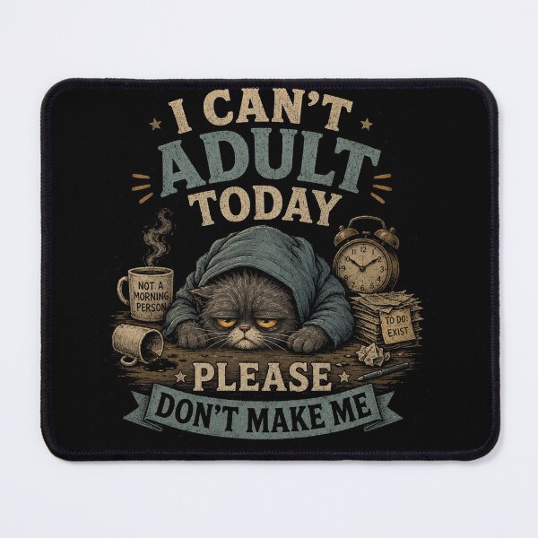 Item preview, I Can’t Adult Today Please Don’t Make Me – Funny Grumpy Cat Vintage T-Shirt designed and sold by @SHINTOSARTSTORE.