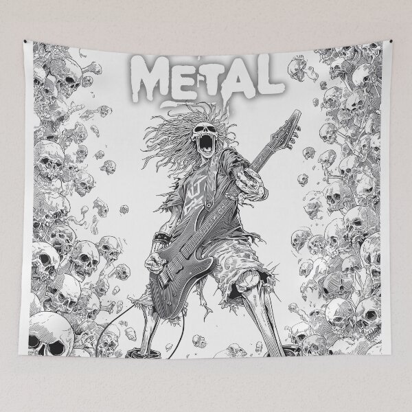 Item preview, Zombie Metal II - White edition - T shirt Music Collection  designed and sold by SubliHardDraws.