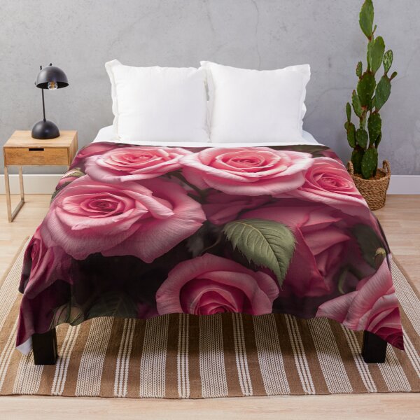 Item preview, Elegant Pink Roses and White Lily Floral Seamless Pattern Romantic Botanical Design designed and sold by IntelliMindDesigns.