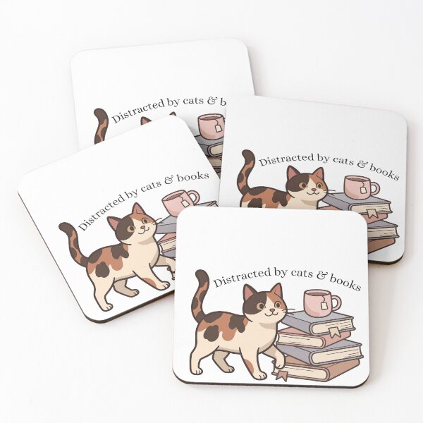 Item preview, Distracted by cats & books designed and sold by Bookish Blossom.
