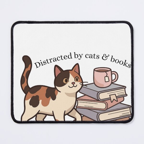 Item preview, Distracted by cats & books designed and sold by Bookish Blossom.