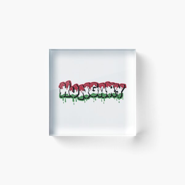 Item preview, Hungary Dripping Flag Colors – Modern Magyar Graffiti Text Design designed and sold by EmeraldeaDesign.