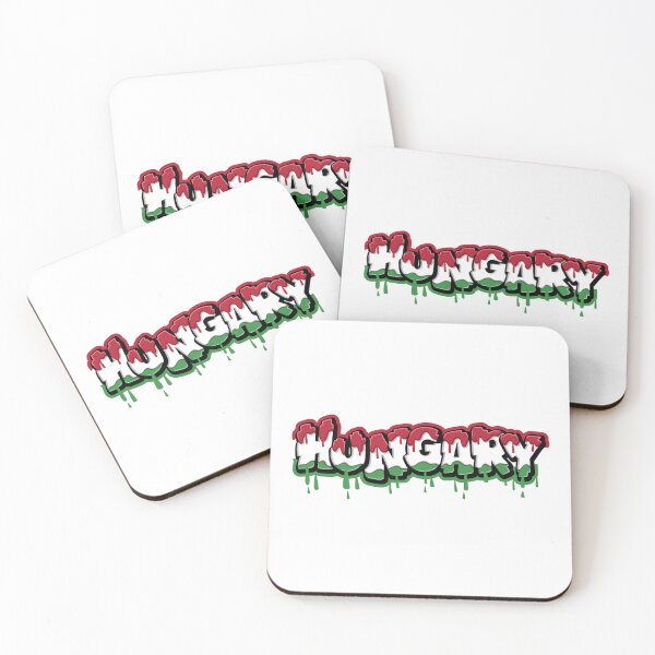 Item preview, Hungary Dripping Flag Colors – Modern Magyar Graffiti Text Design designed and sold by EmeraldeaDesign.