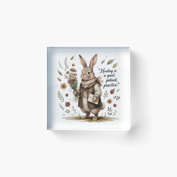 Item preview, Healing Is A Quiet Patient Practice Vintage Bunny Dark Academia designed and sold by AQUILAKREO.