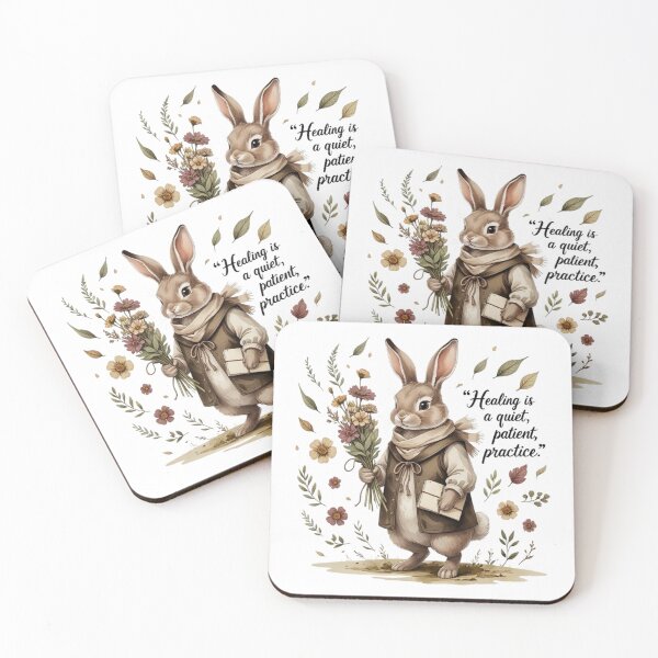 Item preview, Healing Is A Quiet Patient Practice Vintage Bunny Dark Academia designed and sold by AQUILAKREO.