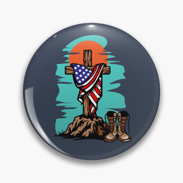 Item preview, American Patriotic Cross Solider Boots illustration  designed and sold by GinyHappyLogo.