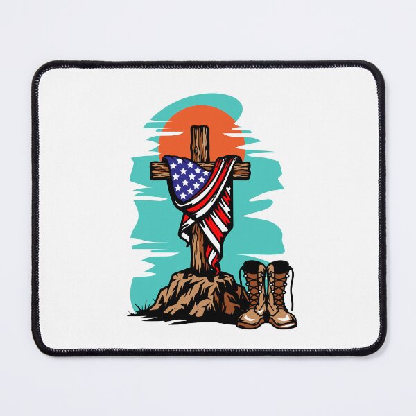 Item preview, American Patriotic Cross Solider Boots illustration  designed and sold by GinyHappyLogo.