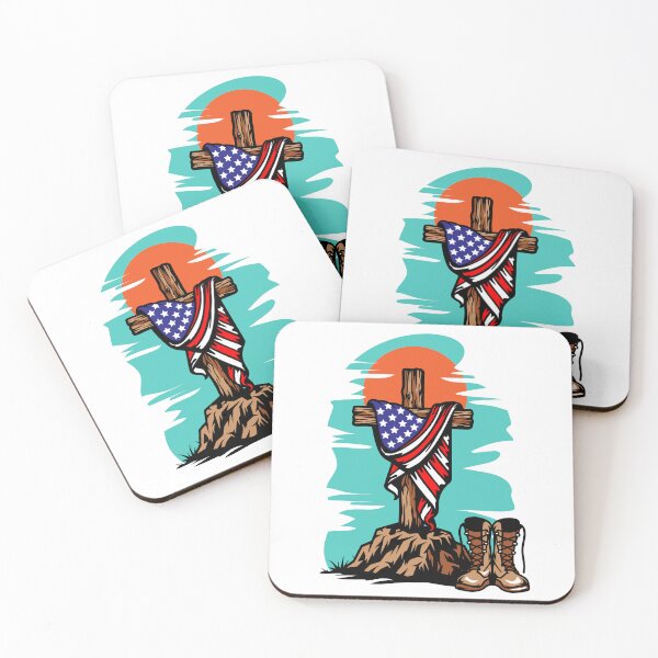 Item preview, American Patriotic Cross Solider Boots illustration  designed and sold by GinyHappyLogo.