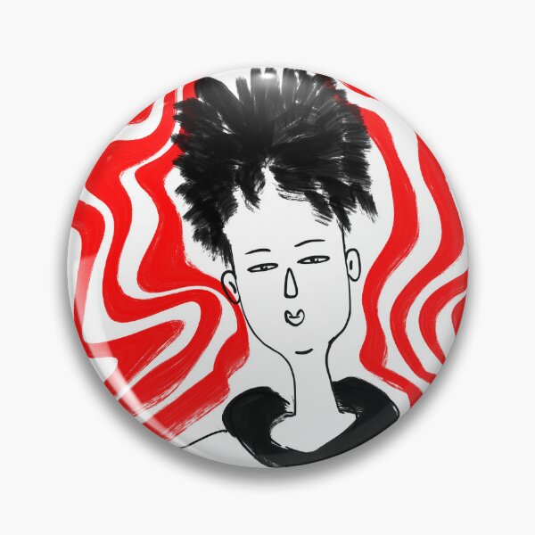 Item preview, Minimalist Indie Art  | Trippy Red Wavy | Hand Drawn Line Art Locker Decor | Aesthetic Gift for Alt Art Lovers designed and sold by Restless-Sapien.