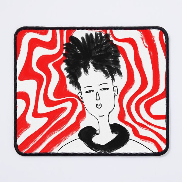 Item preview, Minimalist Indie Art  | Trippy Red Wavy | Hand Drawn Line Art Locker Decor | Aesthetic Gift for Alt Art Lovers designed and sold by Restless-Sapien.