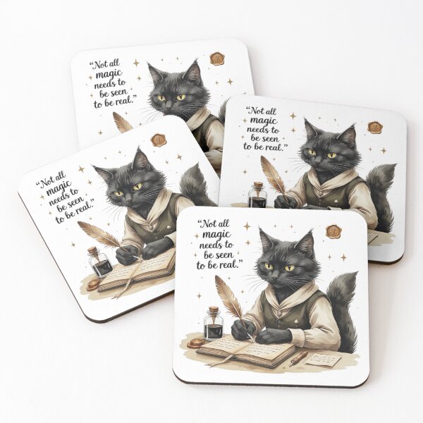 Item preview, Not All Magic Needs To Be Seen Vintage Black Cat Dark Academia designed and sold by AQUILAKREO.