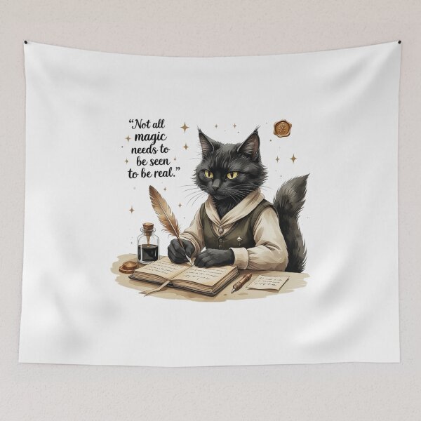 Item preview, Not All Magic Needs To Be Seen Vintage Black Cat Dark Academia designed and sold by AQUILAKREO.