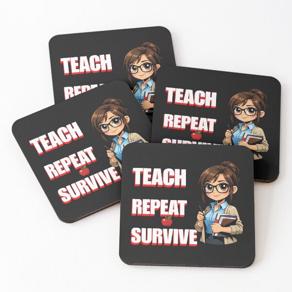 Item preview, Teach Repeat Survive Funny Teacher Life Educator designed and sold by Tsugraf Designs.