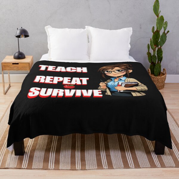 Item preview, Teach Repeat Survive Funny Teacher Life Educator designed and sold by Tsugraf Designs.