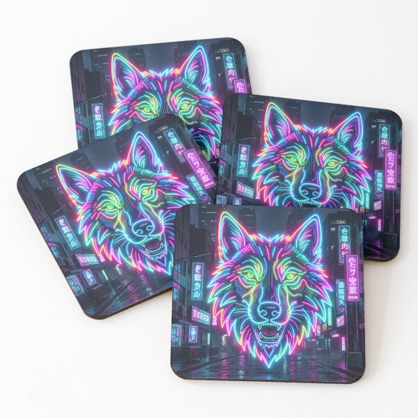 Item preview, Neon Wolf Head designed and sold by JanjjaSoulInk.