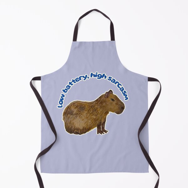Item preview, Low Battery, High Sarcasm Coconut the Capybara designed and sold by Blackberries & Moss.