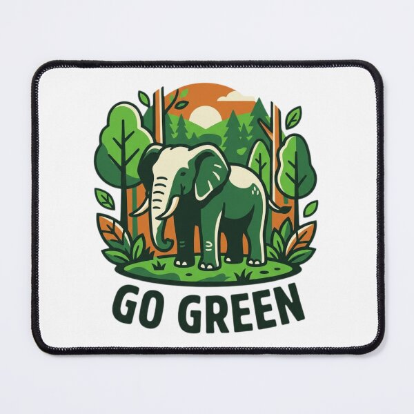 Item preview, Go Green Elephant Shirt Nature Lover Gift Environmental Wildlife Conservation Eco Tee designed and sold by Sky-bully.