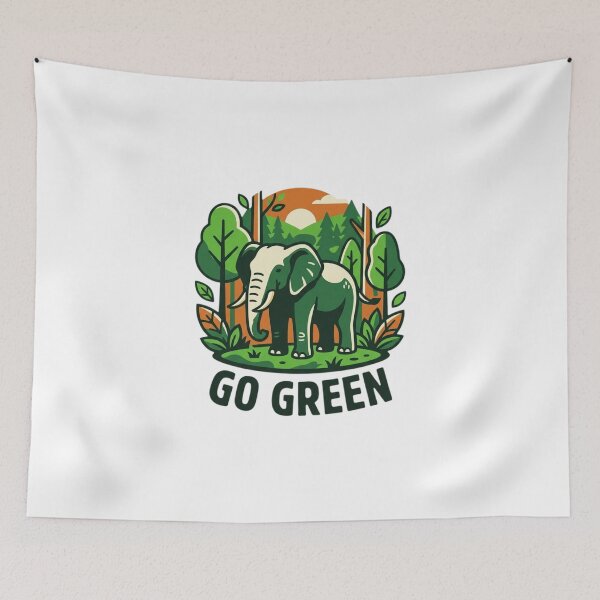Item preview, Go Green Elephant Shirt Nature Lover Gift Environmental Wildlife Conservation Eco Tee designed and sold by Sky-bully.