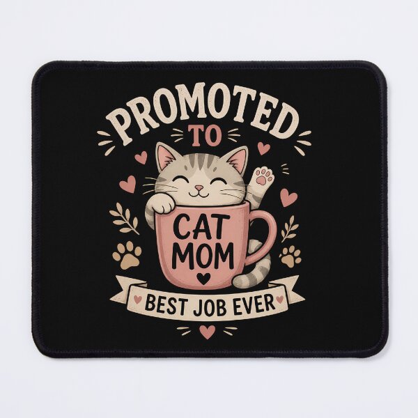 Item preview, Promoted To Cat Mom – Cute New Cat Owner T-Shirt | Funny Cat Lover Design designed and sold by Skama87.