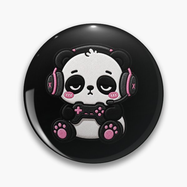 Item preview, Gaming Panda Embroidery Patch Cute Kawaii Gamer designed and sold by ColorSplash123.