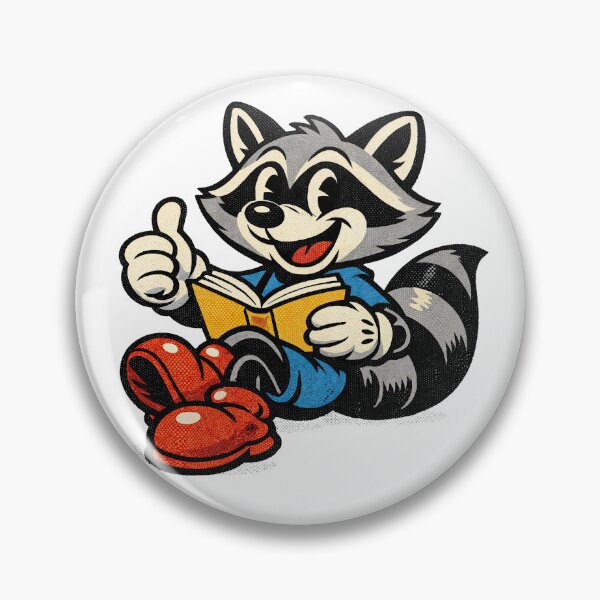 Item preview, Sticker - Decal - Cheerful Raccoon Reader designed and sold by ForeverPrintsOK.