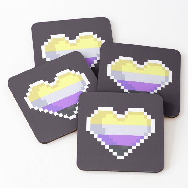 Item preview, Pixel Non Binary Flag Heart designed and sold by rafagars.
