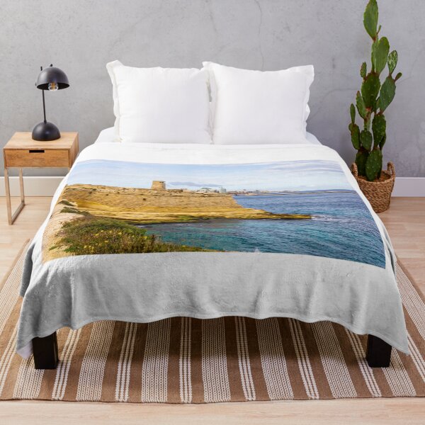 Item preview, Maltese Coastal Fortress Overlooking Turquoise Mediterranean Sea and Modern Harbor Skyline designed and sold by Nmallia.